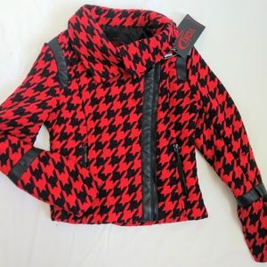 Red Houndstooth Jacket Kids